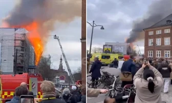 Budynek historycznej duńskiej giełdy zawala się, gdy budynek zostaje pochłonięty przez ogień [WIDEO]