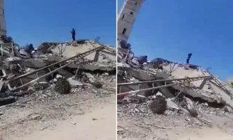 Palestyńczycy wzywają do modlitwy ze szczytu zburzonego meczetu  [WIDEO]